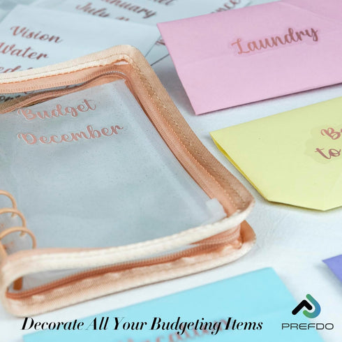 80 Cash Envelope Labels Stickers, Gold Budget Binder Label Stickers, Budgeting Planner Letter Stickers for Cash Envelopes & A6 Binder, Money Organ...