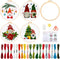 BEUNITONE 4PCS Christmas Gnomes Embroidery Kit Xmas Tree Stamped Cross Stitch Kit Snowflake Mistletoe Needlepoint Kit for Adult Beginner with Inst...