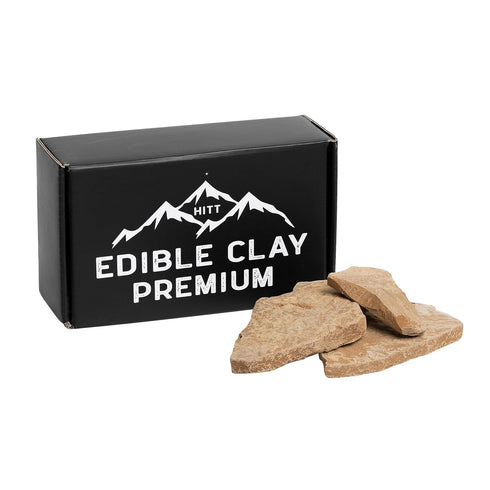 HITT PREMIUM Edible Clay Chunks - "Nut Shell" for Eating Zero Additives ASMR Food for Pica Edible Dirt Red clay 200gr...