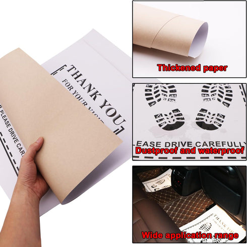 Car Paper Floor Mats 12Pcs White Disposable Floor Cars Detailing Portable Vehicle Foot Pads Car Wash Automotive Floor Mat Protector for Car Vehicl...