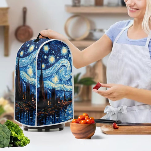 Blender Cover Dust Cover Starry Night Food Processor Cover with Top Handle Small Kitchen Appliance Covers Anti Fingerprint Coffee Maker Cover Kitc...