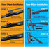 AUTOBOO Replacement for Honda Pilot Rear and Front Windshield Wiper Blade 2003-2008,3 Pieces 24"+21"+14 inch…...