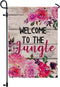 Welcome to the Jungle Fall Flag Garden Burlap Welcome for Outside, Farmhouse Garden Flag Winter Fall Flags 12" x 18" Double Sided Outdoor Decor...