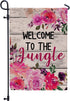 Welcome to the Jungle Fall Flag Garden Burlap Welcome for Outside, Farmhouse Garden Flag Winter Fall Flags 12" x 18" Double Sided Outdoor Decor...