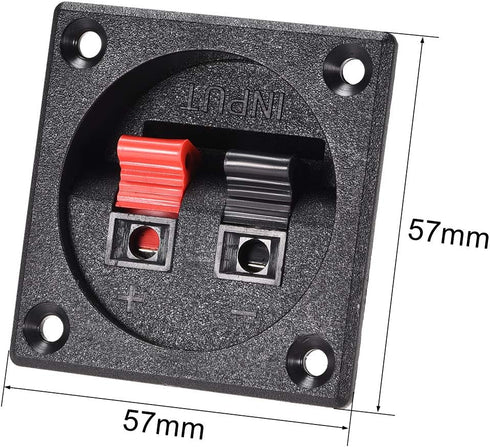 uxcell 2 Ways Spring Speaker Terminal Clip Push Release Connector Audio Cable Terminals Strip Block Black Red WP2-7 2Pcs...
