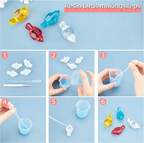 arricraft 10 Pcs 3D Bird Silicone Resin Molds, Epoxy Resin Casting Molds for for UV Resin Jewelry DIY Craft...