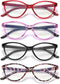 4 Pack Reading Glasses Blue Light Blocking for Women,Designer Cat Eye Frame Ladies Computer Readers,Anti Glare/UV Ray Eyeglasses 1.25...