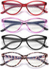 4 Pack Reading Glasses Blue Light Blocking for Women,Designer Cat Eye Frame Ladies Computer Readers,Anti Glare/UV Ray Eyeglasses 1.25...