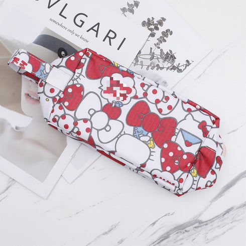 Cartoon Kitty Makeup Bag with Makeup Brush Plush Stitch Cosmetics Case 8 Pcs Cosmetic Brush Kawaii Capacity Bag for Women -1...