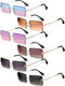 Weewooday 6 Pairs Rimless Rectangle Sunglasses Chic Frameless Square Glasses Candy Color Unisex Glasses Eyewear for Women Men...