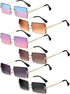 Weewooday 6 Pairs Rimless Rectangle Sunglasses Chic Frameless Square Glasses Candy Color Unisex Glasses Eyewear for Women Men...