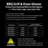 BBQ Gloves, Oven Gloves 1472? Extreme Heat Resistant, Grilling Gloves Silicone Non-Slip Oven Mitts, Kitchen Gloves for BBQ, Grilling, Cooking, Bak...