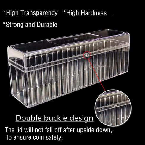 Ettonsun Transparent PC Coin Storage Box Case for 20 Slab Coin Holders Fit for PCGS NGC PCCB PMGab Coin Holders...