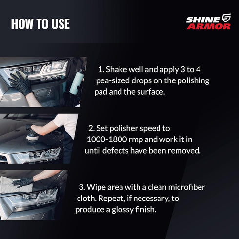 SHINE ARMOR Car Scratch Remover Repair Protection & Swirl Remover Polish 4oz...