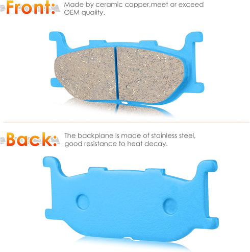 Front Ceramic Brake Pads Set for 2016-1999 Yamaha V-Star 250, 650, 950, Front Brake Pad Set...