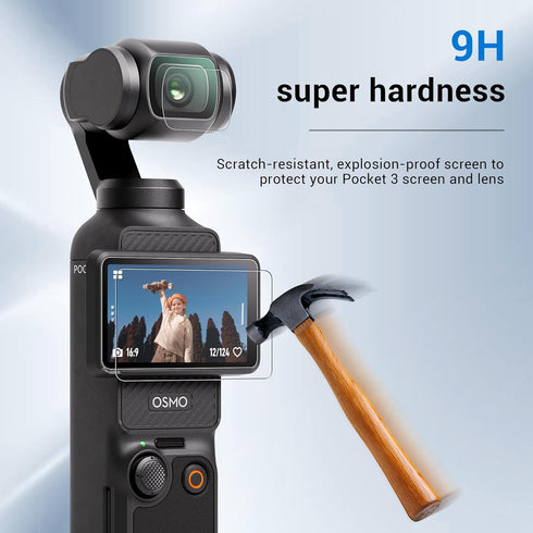 CYNOVA DJI Osmo Pocket 3 Screen Protector, Osmo Pocket 3 Lens Protector for DJI Osmo Pocket 3 Accessories with Tempered Glass LCD Display Film, Ul...