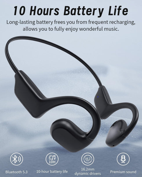 Open Ear Headphones, 16.2mm Dynamic Speaker Air Conduction Wireless Headphones Bluetooth 5.3 Wireless Earbuds with Premium Sound, Sweat Resistant ...