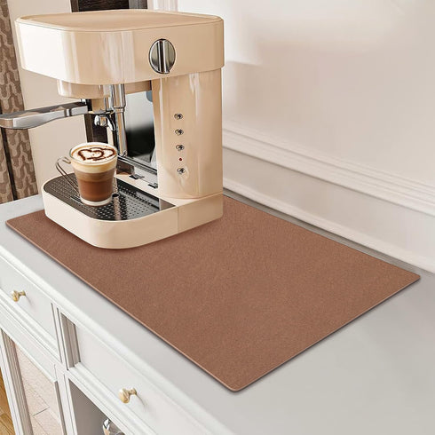QPIX DIGITAL Coffee Bar Mat for Countertops, 19"x12" Coffee Maker Mat, Super Absorbent Quick Dry Coffee Mat Hide Stain Dish Drainer Mat Rubber Bac...