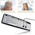 104 Keys Low Vision Elderly Keyboard, Large Font Print USB Wired Keyboard QWERTY Layout Old People Keyboard with White Large Print Keys Oversize L...