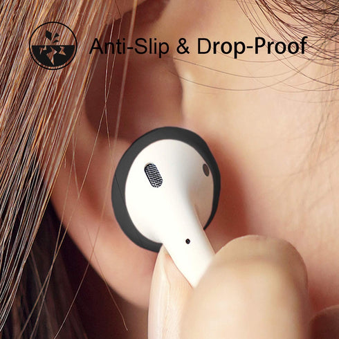 (Fit in Case)Silicone Protecitve Tips Ear Skins and Covers Replacement Anti Slip Soft eartips Compatible with Apple AirPods 1 & 2 or EarPods Headp...