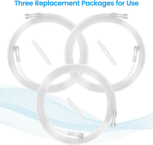 Oxygen Tubing - Extension High Flow Oxygen Tubing Transparent Crush Resistant Oxygen Extension Tube with Connectors - 5 Foot - Pack of 3 Tubes...