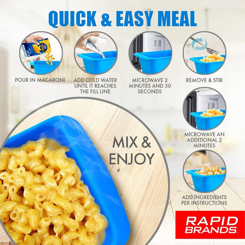 Rapid Mac Cooker | Microwave Macaroni & Cheese in 5 Minutes | Perfect for Dorm, Small Kitchen or Office | Dishwasher Safe, Microwaveable, BPA-Free...