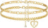 YANODA Initial Ankle Bracelets for Women 14K Gold Plated Layered Figaro Cuban Chain Letter Initial Anklets Handmade Letter A-Z Gold Anklets for Wo...