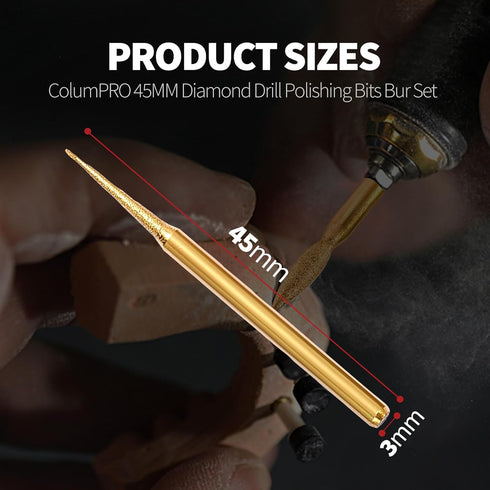 Titanium plating 90PCS Diamond Drill Polishing Bits Bur Set with 1/8"(3mm) Shank,Rotary Tool Bit Accessories,Wood Grinding Carving kit, Metal Trim...