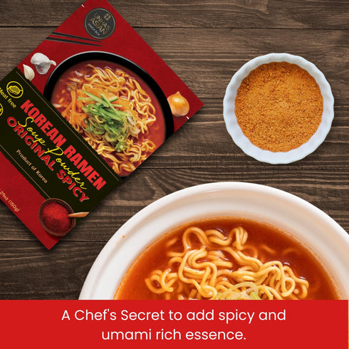 Korean Ramen Soup Seasoning Powder, Hot and Spicy Flavor, Vegan Instant Broth Mix, 5.29 oz Pack – Product of Korea...