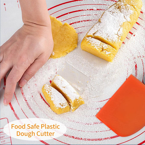 Dough Bowl Spatula & Bench Scraper,Multipurpose Kitchen Tool (2, White&Orange)...