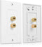 Cable Matters 2-Pack Speaker Wire Wall Plate, Gold Plated Speaker Wall Plate, Banana Plug Wall Plate for 1 Speaker, White...