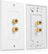 Cable Matters 2-Pack Speaker Wire Wall Plate, Gold Plated Speaker Wall Plate, Banana Plug Wall Plate for 1 Speaker, White...