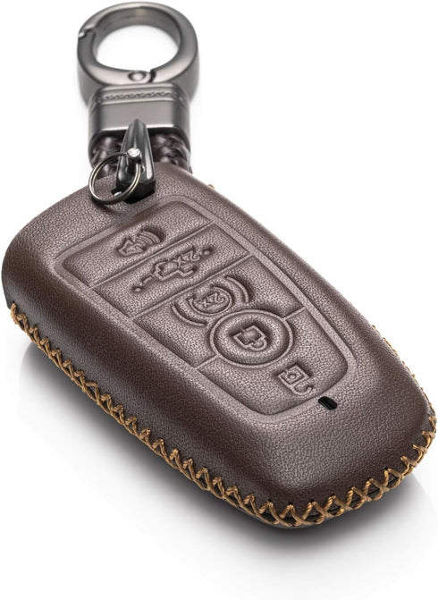 Vitodeco Leather Smart Key Fob Case Compatible with Ford Escape 2025, Bronco 2025, Explorer 2025, Edge 2025, Expedition 2025, F-150, Mustang 2025,...