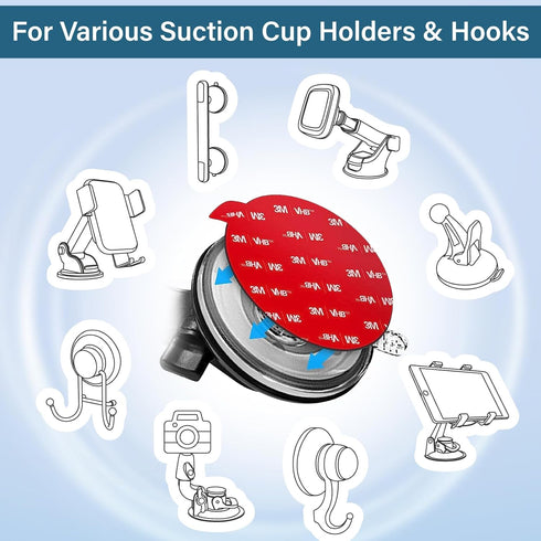 volport Sticky Adhesive Replacement for Dashboard Suction Cup Mount, 80mm (3.15") 4pcs 3M VHB Circle Double-Sided Extra Strong Adhesive Sticker Ta...