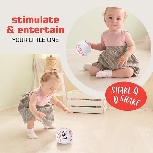 Plush Baby Baseball Rattle | Baby Baseball Toy | Learning Content | Great Gift for Baby and Toddler Girls or Boys | 0-36 Months...