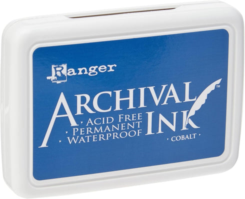 Ranger AIP31444 Ink Pad Cobalt Archival Dye Permanent Waterproof, 1 Count (Pack of 1), Multicolor...