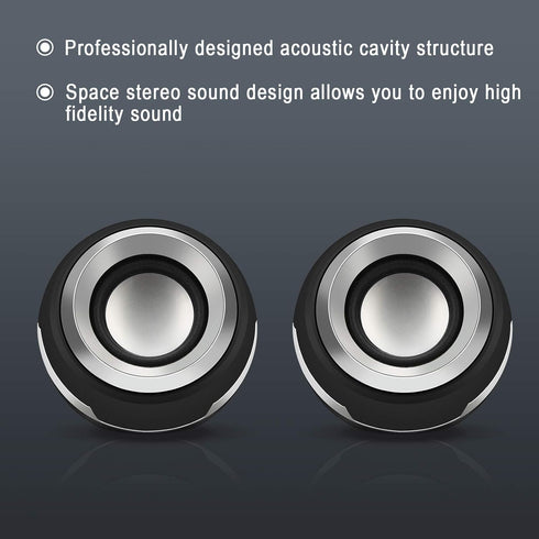 Stereo Computer Speaker, USB Powered Speaker Sound, Loud Volume and Enhanced Bass, PC Speaker for Laptop Cellphones and More...