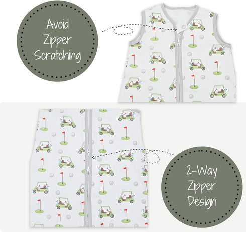 Sleep Sack, 100% Organic Cotton Baby Sleep Sack, 0.5 TOG Sleep Sack Lightweight, 2-Way Zipper Toddler Sleep Sack Soft, 12-18 Months Newborn Sleep ...