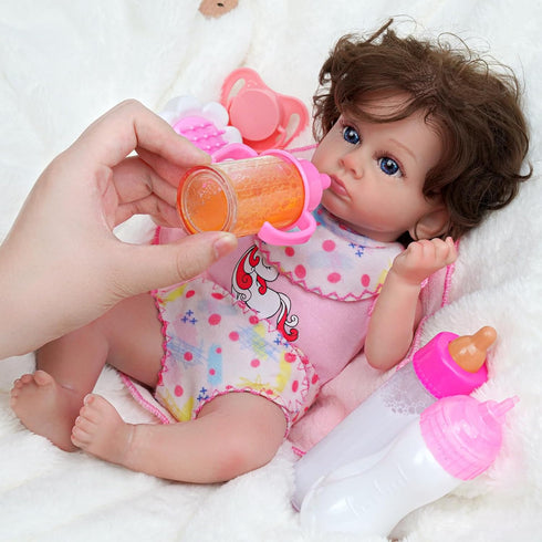 BABESIDE Baby Doll Bottles and Accessories 15 Pcs Baby Doll Feeding Set Including Diaper Bag,Magic Bottles,Changing Mat for Dolls Kids Pretend Pla...