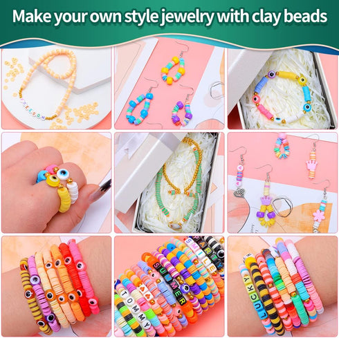IOOLEEM 2000+pcs Yellow Clay Beads, Polymer Clay Beads for Bracelets Making, Clay Beads for Jewelry Making, Clay Beads for Crafts, Bracelet Beads....