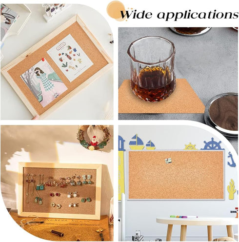 OLYCRAFT 10 Sheets Cork Sheets 12x6.1 Inch Thin Cork Roll 1mm Thick Brown Cork Board Rectangle Cork Tiles Cork Mats for Coaster Placemat Kitchen D...