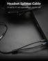 MillSO Headset Splitter, CTIA 3.5mm 2 Male to 1 Female Headphone Adapter with Separate Microphone and Headphone Jack for Gaming Headset to PC - 30...