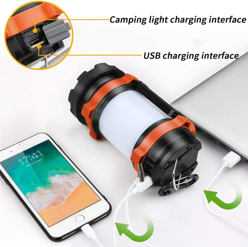 Camping Lantern Rechargeable , Alpswolf Camping Flashlight 4000 Capacity Power Bank,6 Modes, IPX4 Waterproof, Led Lantern Camping, Hiking, Outdoor...