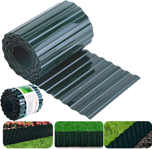 Garden Landscape Edging Board 30 Feet Corrugated Paver Edging Antirust Flexibility Garden Bed Edging Plastic Garden Border Weed Barrier Edging for...