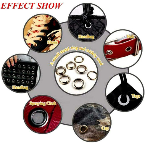 100 Sets Eyelet Punch Die Tool Kits Metal Grommets Kit 150# 4mm Eyelets Hole with Punch Hole Tool and Tool Kits for Leather Craft,Clothes,Purse,DI...