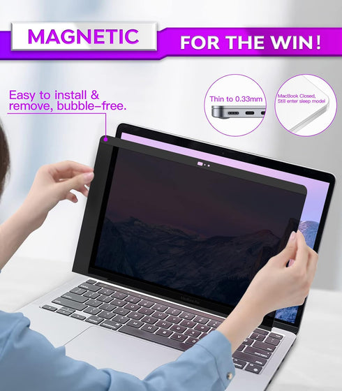 PYS macbook air 13 inch privacy screen Compatible with MacBook Air 13.3'(Released in 2018-2021: A1932,A2179,A2337)-Anti Glare?Webcam Cover Slider?...