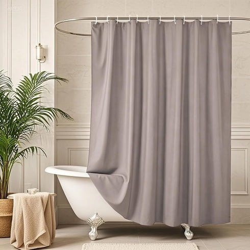 AooHome Stall Size 36x72 Inch Shower Curtain Liner, Half Size Solid Shower Curtain with Hooks, Weighted Hem, Waterproof, Chocolate...
