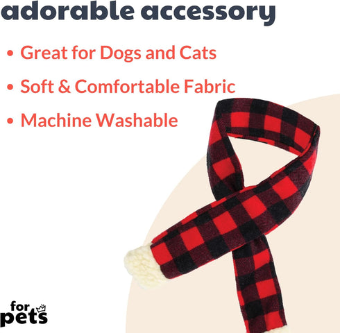 Huxley & Kent Pet Scarf | Buffalo Check (Large) | Festive Christmas Holiday Accessory for Dogs/Cats | Holiday Pet Scarf Neckwear| Cute Fun Winter ...