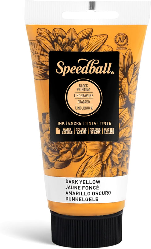 Speedball 3512 Water Soluble Block Printing Ink – Bold Color With Satin Finish AP Non-Toxic 2.5 Fl. Oz., Dark Yellow...