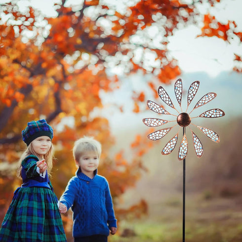 Outdoor Wind Spinner 33" Metal Wind Sculpture Waterproof Fluorescence Wind Spinners for Garden Patio Lawn Decoration...
